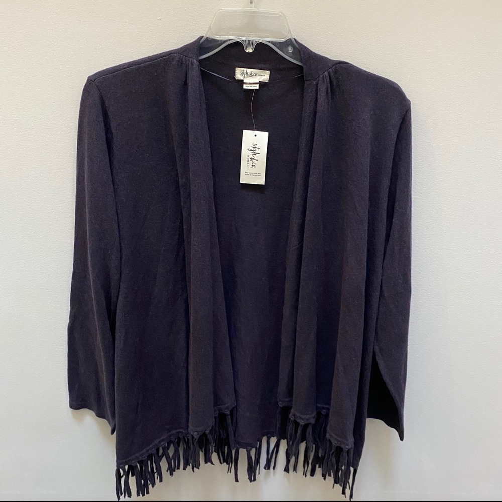 NWT Style & Co Purple Fringe Sweater